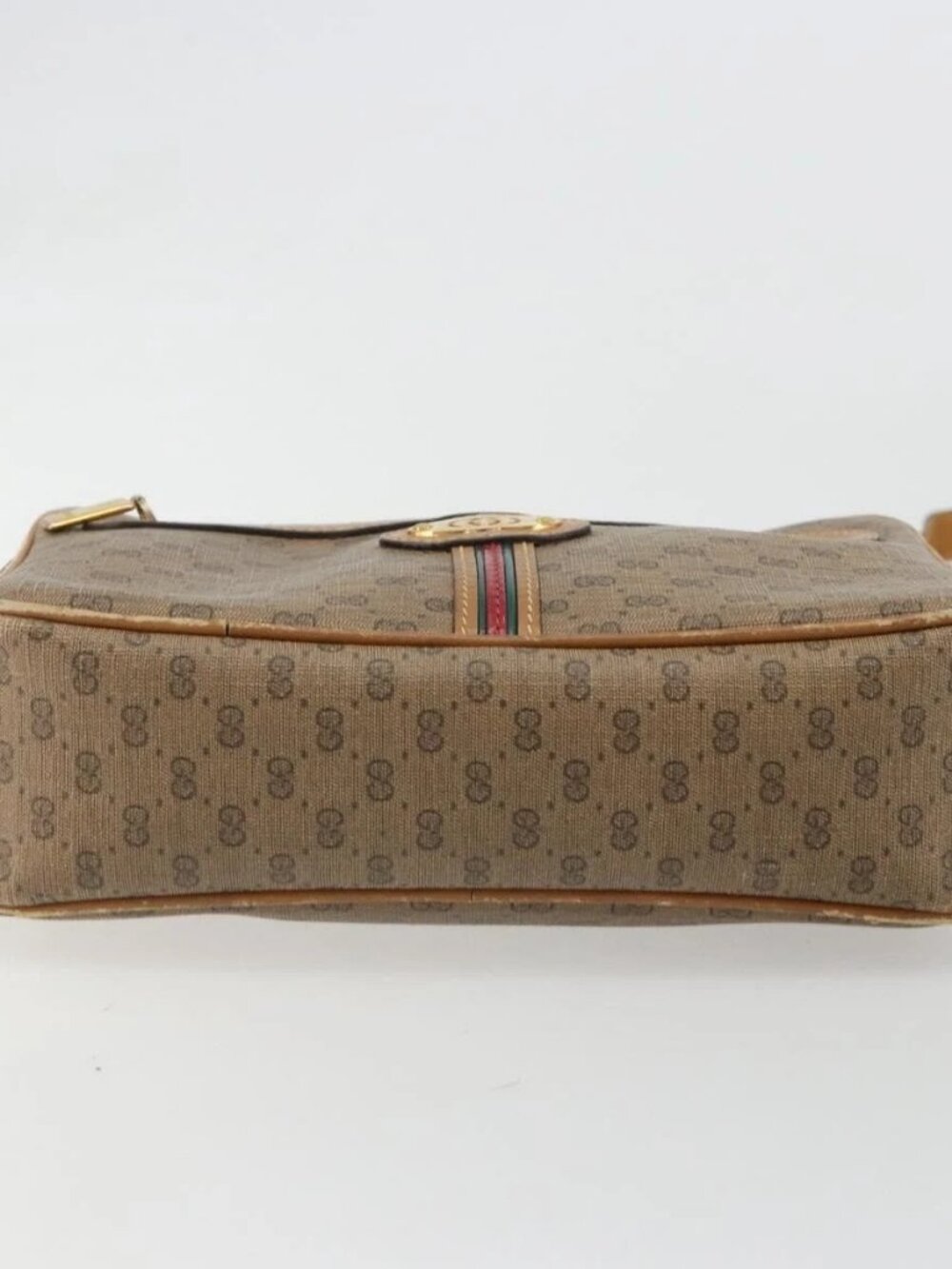 GUCCI Micro GG Supreme Web Sherry Line Bag PVC Beige 007 904 0008 Auth 185200 - Picture 5 of 15